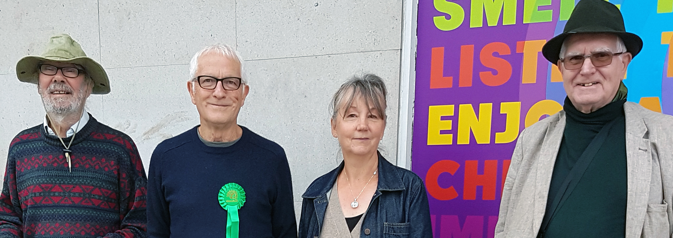 Green Party activists at the market stall